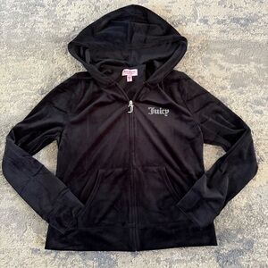 Juicy Couture Velour Black Hoodie Large